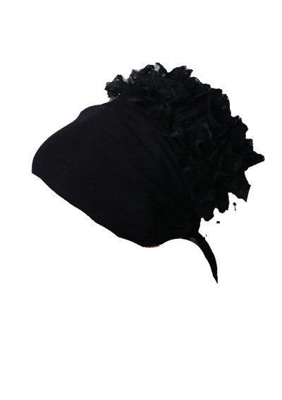 Lacy Black Bonnet 05